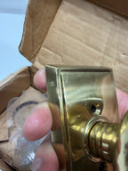 Scratch Providence Door Set with Round Brass Knobs Passage in Antique Brass. Doorsets.