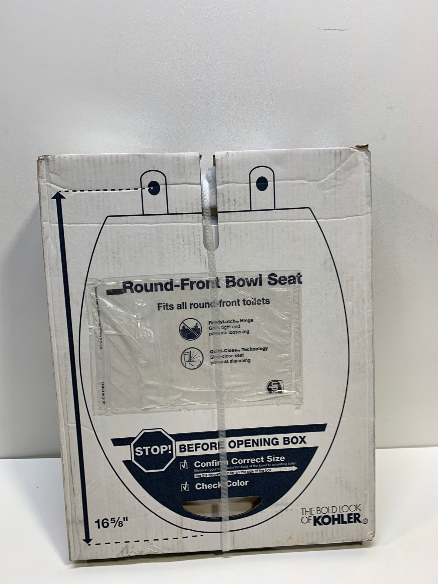 KOHLER K-26802 Impro ReadyLatch Quiet-Close Round-front Toilet Seat