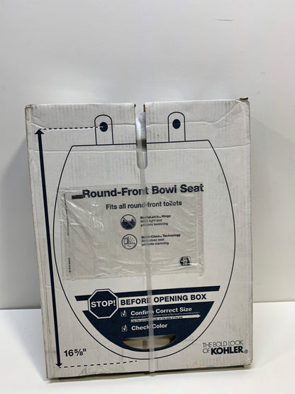 KOHLER K-26802 Impro ReadyLatch Quiet-Close Round-front Toilet Seat