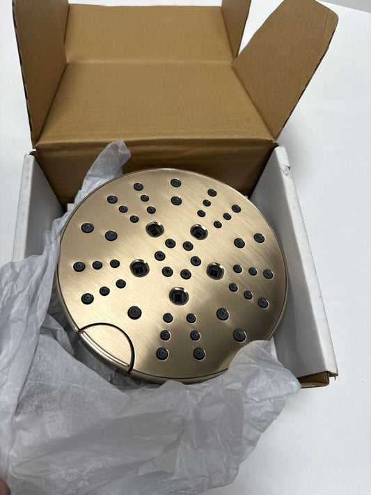 Pivotal Gold 5-Spray Patterns 1.75 GPM 6 in. Wall Mount Fixed Shower Head with H2Okinetic in Lumicoat Champagne Bronze