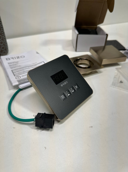 Brizo 8CH-250L Mystix Square Steam Control Unit and Steam Head Lumicoat Luxe Gold