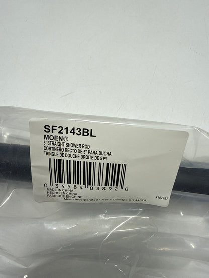 Moen Matte Black 60" Straight Fixed Shower Rod, SF2143BL