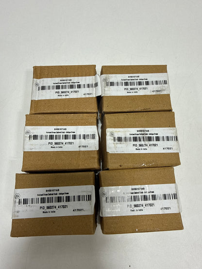 6 x Signature Hardware 953549 Hovland 2-1/2 Inch Diameter Rectangular Cabinet Knob Antique Brass Cabinet Hardware Knobs