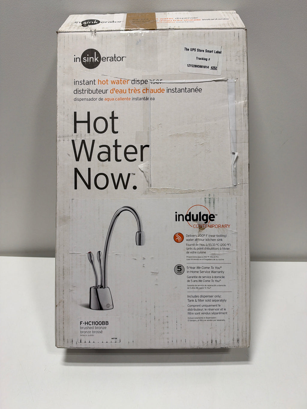 InSinkErator F-HC1100-BB Indulge Hot and Cool Water Dispenser Faucet, Brushed Bronze