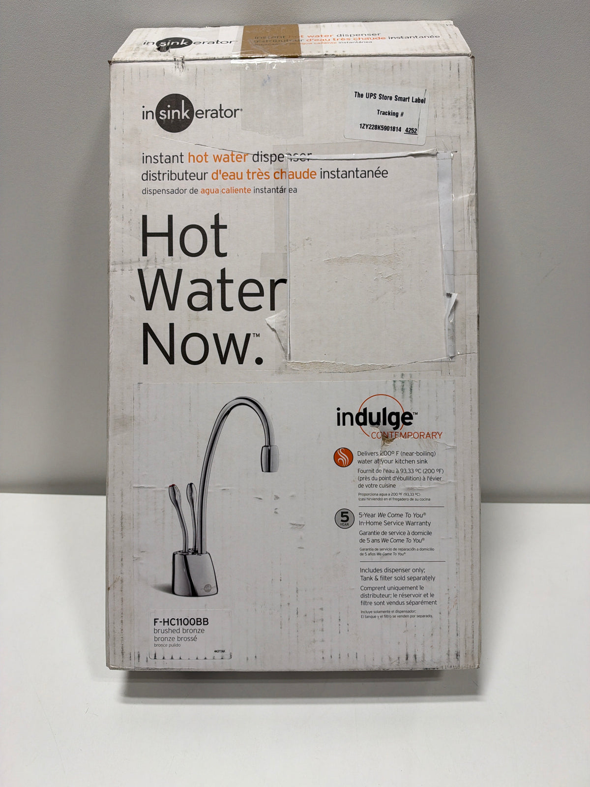 InSinkErator F-HC1100-BB Indulge Hot and Cool Water Dispenser Faucet, Brushed Bronze