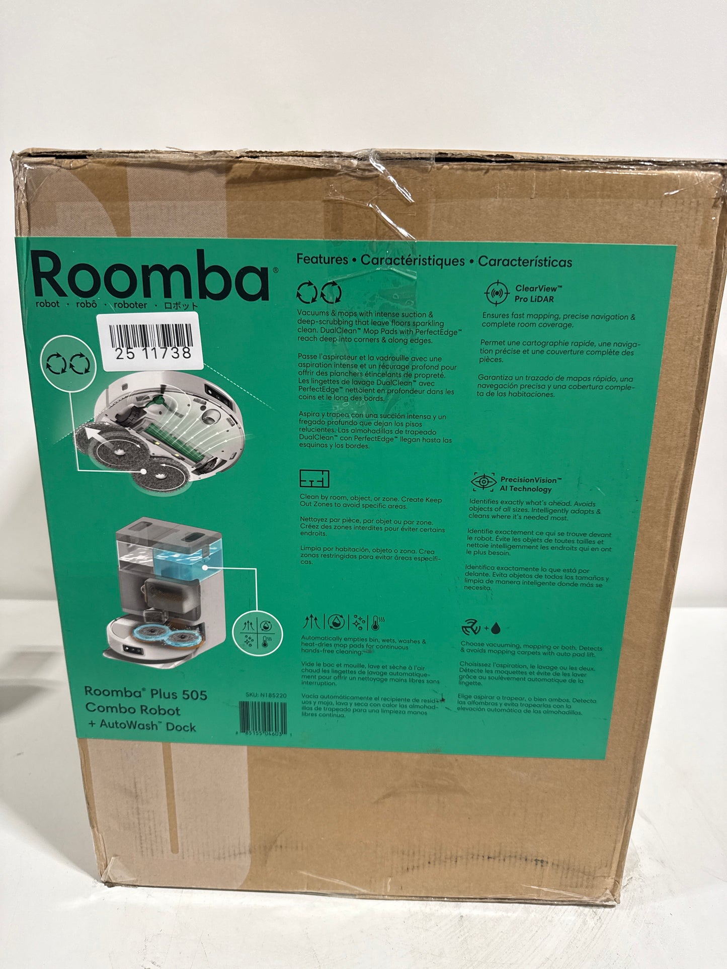 IRobot - Roomba 505 Combo Vacuum & Mop + AutoWash Dock