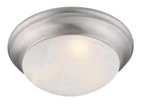 Livex Lighting Omega 2-Light Brushed Nickel Ceiling Mount - Brushed Nickel - 14 Dia. X 4.75 H