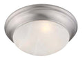 Livex Lighting Omega 2-Light Brushed Nickel Ceiling Mount - Brushed Nickel - 14 Dia. X 4.75 H