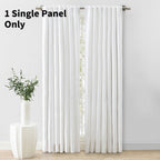 Herringbone White Solid 48 in. W X 96 in. Room Darkening Single Panel Rod Pocket Curtain