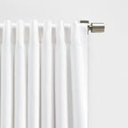 Herringbone White Solid 48 in. W X 96 in. Room Darkening Single Panel Rod Pocket Curtain