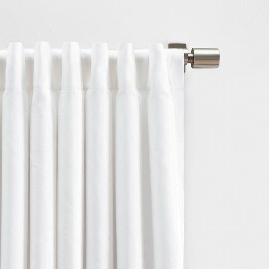 Herringbone White Solid 48 in. W X 96 in. Room Darkening Single Panel Rod Pocket Curtain