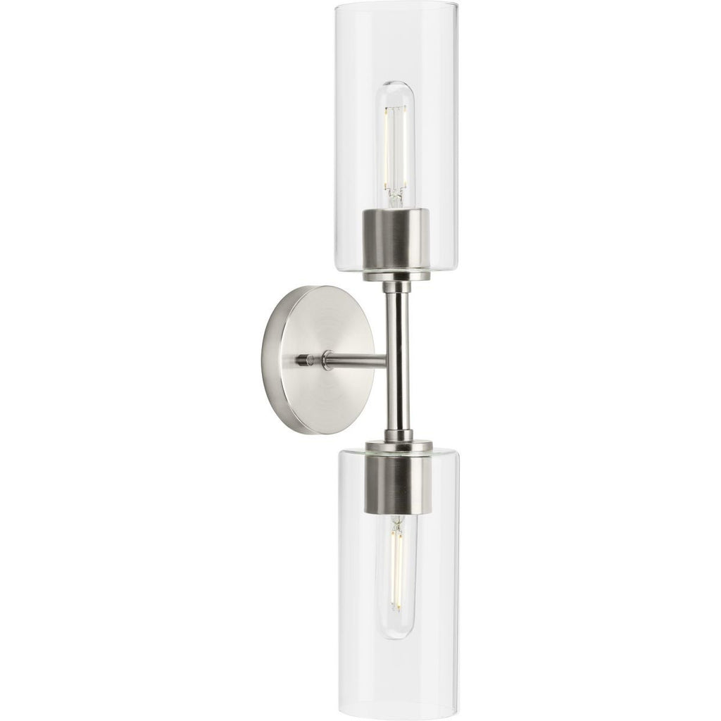Progress Lighting P710115 Cofield 2 Light 5’’ Tall Wall Sconce with Shades Brushed Nickel - *Lighting & Electrical