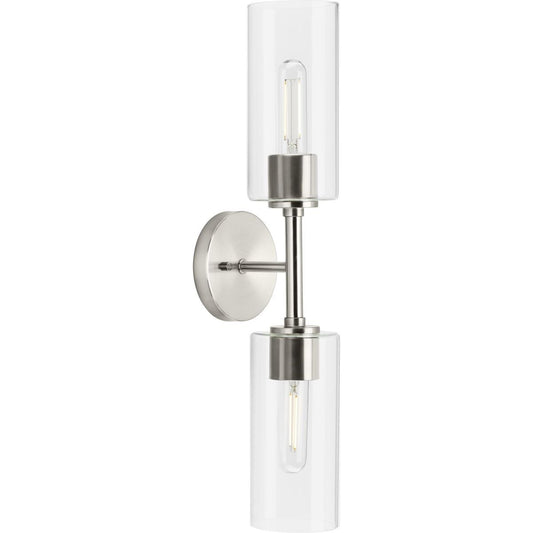 Progress Lighting P710115 Cofield 2 Light 5" Tall Wall Sconce with Shades Brushed Nickel
