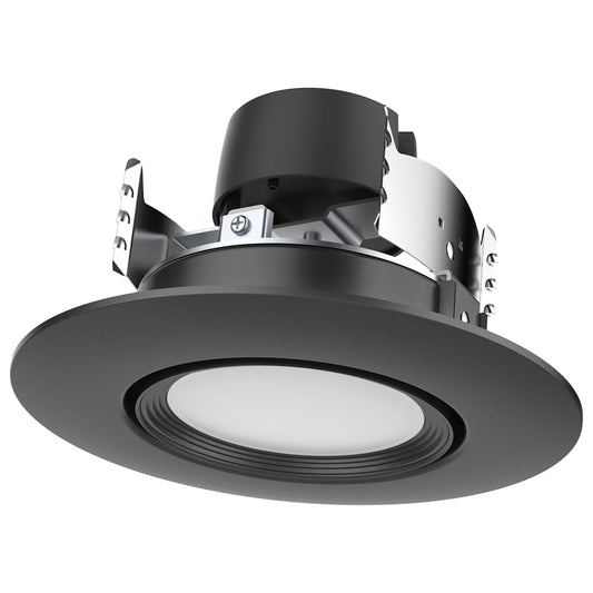 Satco S11854 7.5W CCT Selectable LED Direct Wire Gimbaled Downlight Retrofit in Utilitarian Style-3.54 Inches Tall and 6.02 Inches Wide, Finish Color: Black
