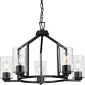 Progress Lighting P400316 Goodwin 5 Light 24’’ Wide Chandelier Matte Black - *Lighting & Electrical
