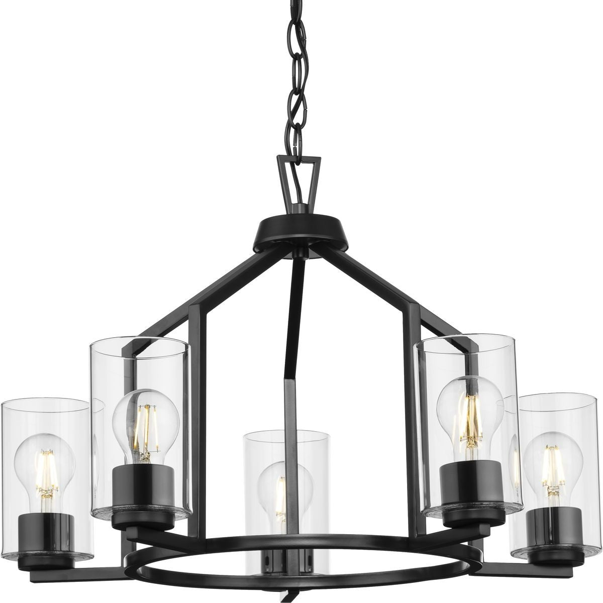 Progress Lighting P400316 Goodwin 5 Light 24’’ Wide Chandelier Matte Black - *Lighting & Electrical