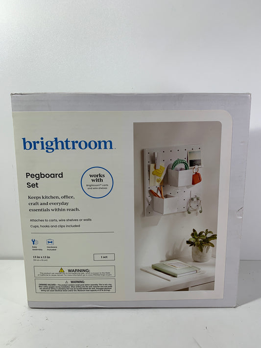 13" X 13" Pegboard Set White - Brightroom™: Organizer Accessories, Wall Mount, Includes Hooks & Storage Containers