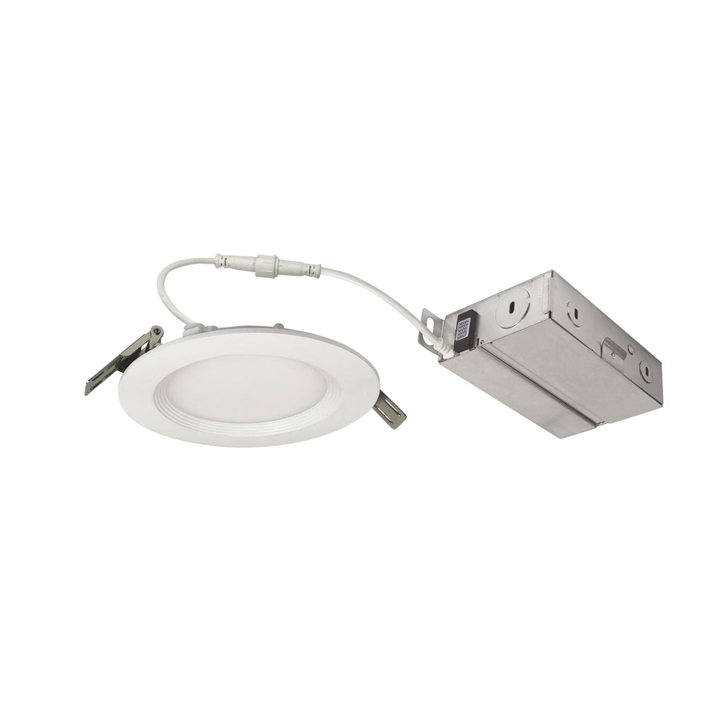 Nora Lighting NEFLINTW-R4MPW 4 in. 120V Triac-Elv E-Series Flin Round LED Downlight, Matte Powder White