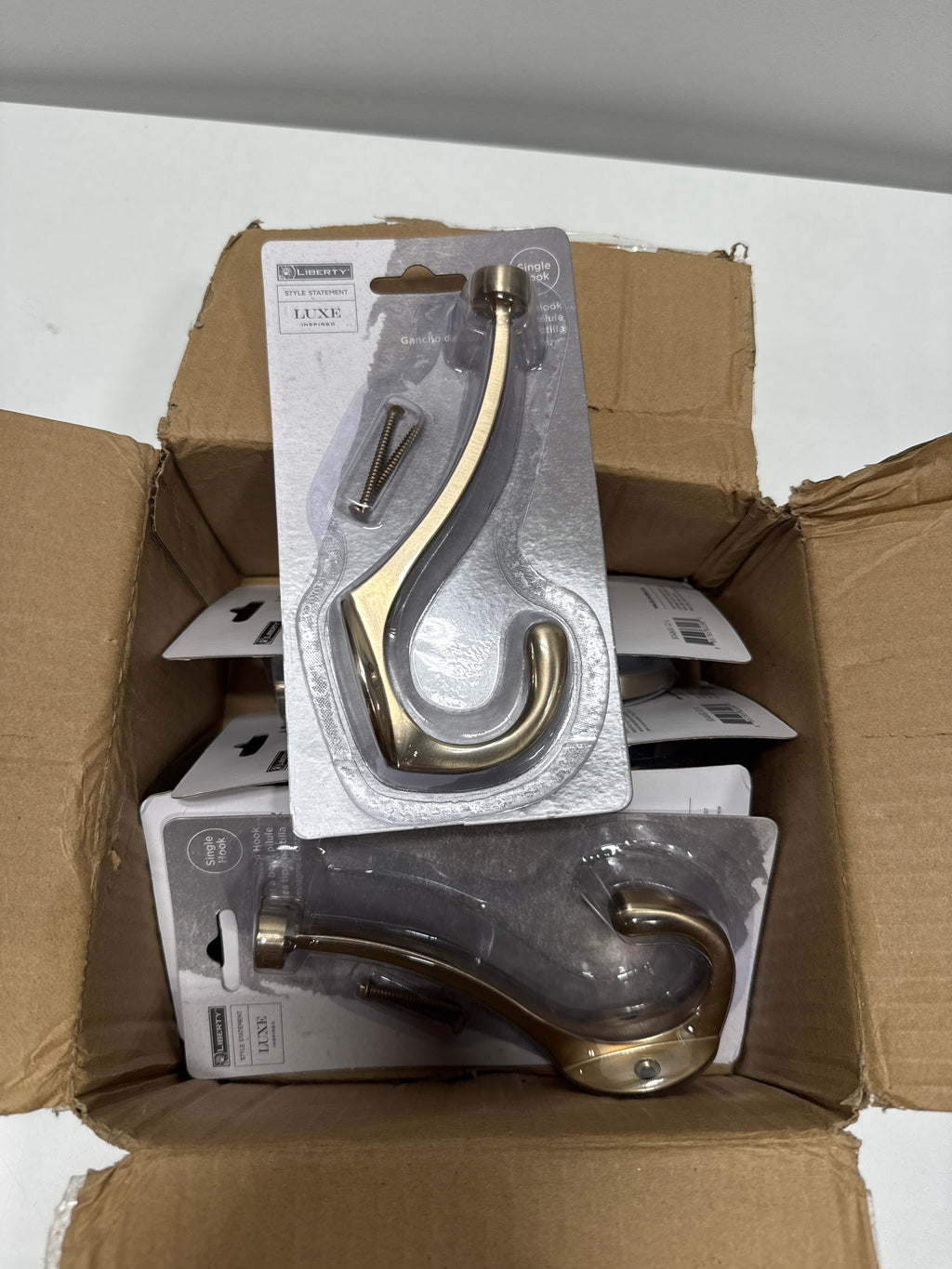 5 x LIBERTY B34865C-CZ-U Pilltop 5-3/5 in. Coat and Hat Hook Champagne Bronze