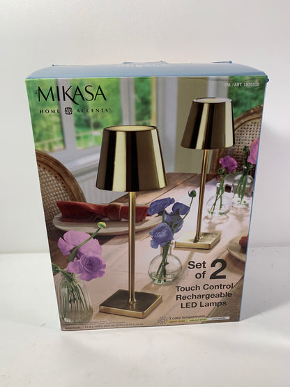 Mikasa Rechargeable LED Home Accent Lamps Set of 2