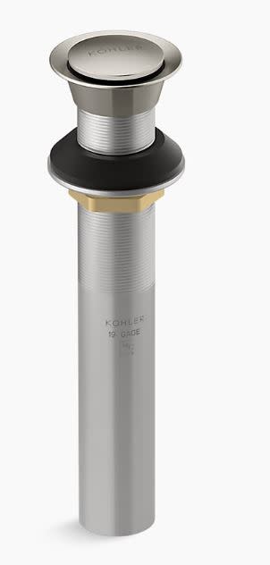 KOHLER K-33151-CP Bathroom Sink Clicker Drain w/o Overflow, Premium Metal, Corrosion Resistant, Polished Chrome