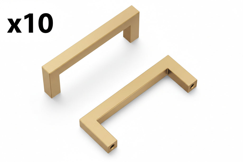 Heritage Designs 3 in. (76 Mm) Center-to-Center Brushed Brass Drawer Pull Bar Pull (10-Pack) - *Tools Hardware & Misc