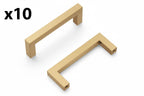 Heritage Designs 3 in. (76 Mm) Center-to-Center Brushed Brass Drawer Pull Bar Pull (10-Pack) - *Tools Hardware & Misc
