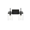 Living District Benny 2-Light Iron & Glass Bath Sconce in Black/Clear - *Lighting & Electrical