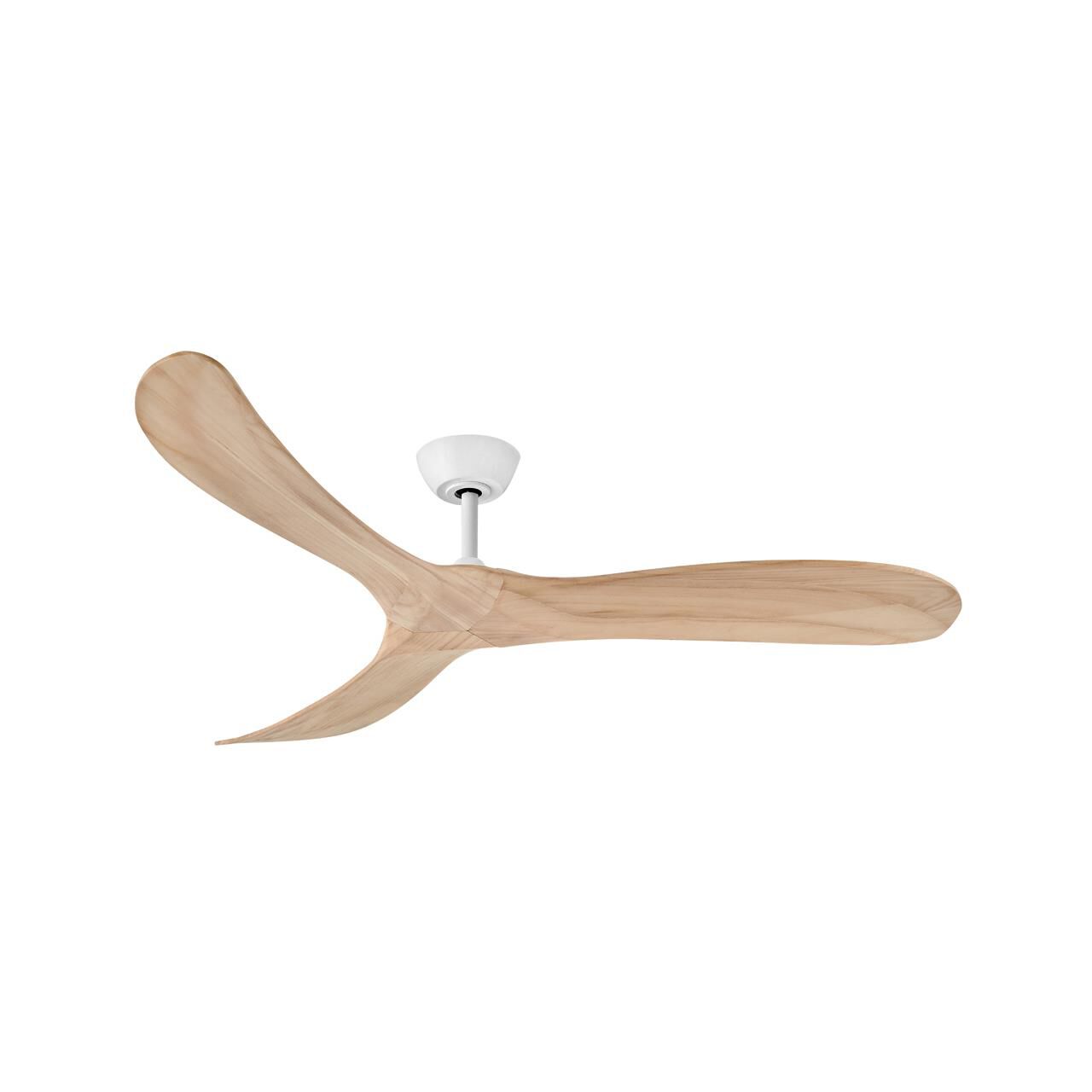 Hinkley Swell 60" Indoor/Outdoor Smart Ceiling Fan with Remote, Modern Propeller Design, Damp Rated, Wooden Blades, Matte White