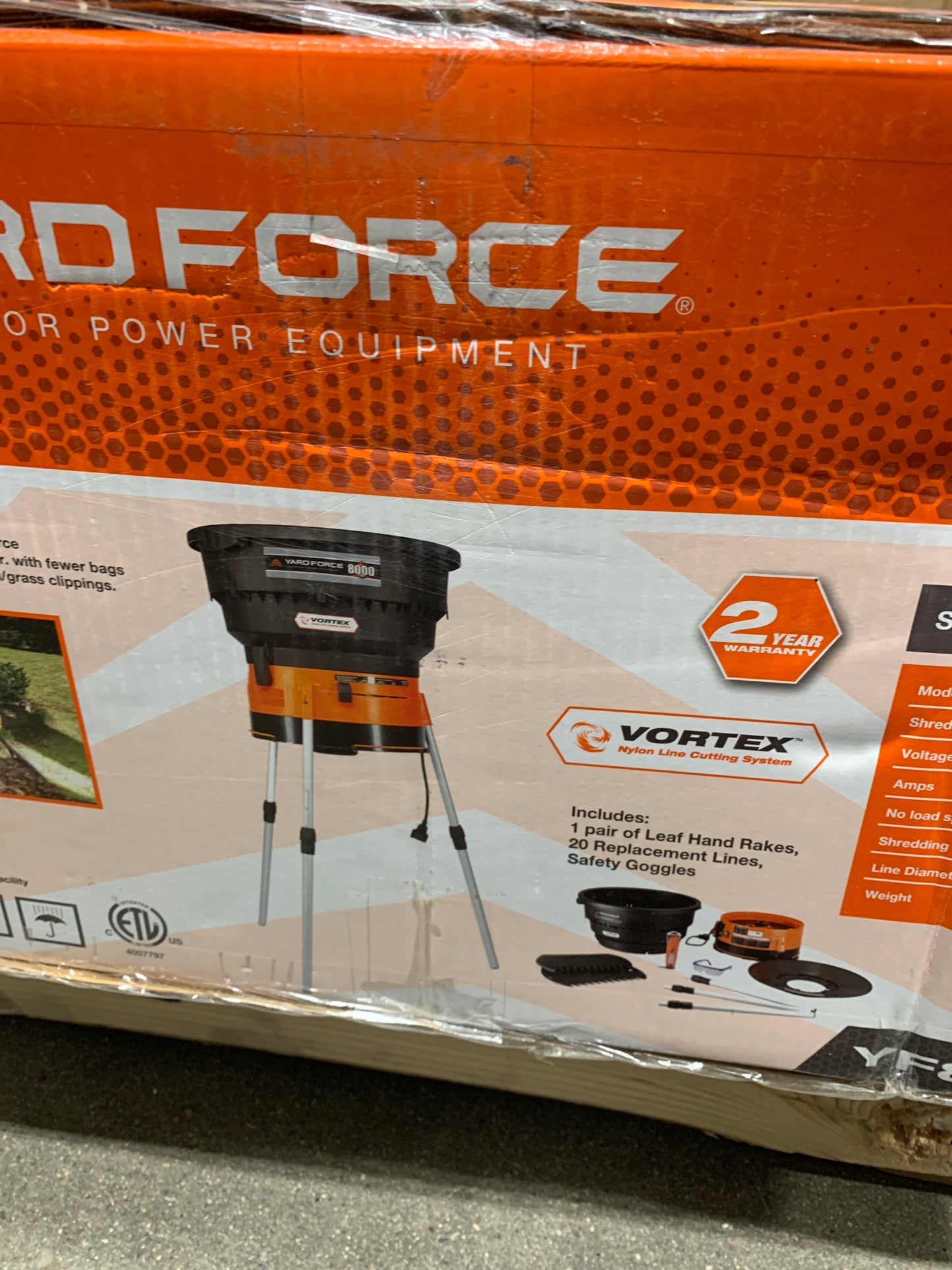 Yardforce Leaf Shredder 268074 Electric Motor 12-1 Leaf Mulcher