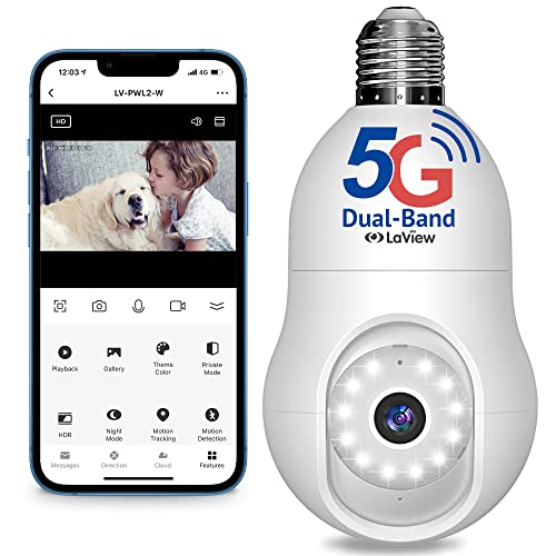 LaView 4MP Bulb Security Camera 5G& 2.4GHz WiFi - *Smart Home