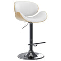 Marana Bentwood Adjustable Swivel Bar Stool in Vegan Leather - *Furniture & Organization