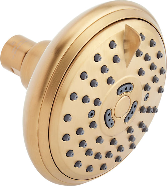 Signature Hardware 948950-5-1.8 FundamentALL 4-1/2" Round Multifunction 1.75 GPM Shower Head - Brushed Gold