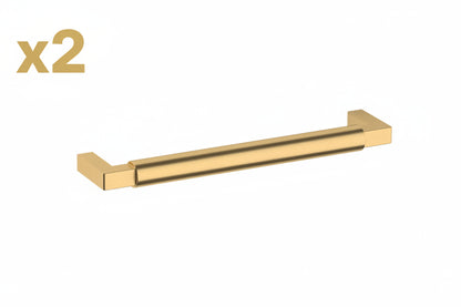 2 x Baldwin 4432.BIN Gramercy 6 Inch Center to Center Handle Cabinet Pull from The Estate Collection - Lifetime Satin Brass