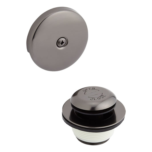 Signature Hardware 948039 Pop-up Drain with Overflow Cover for Alcove Tub Gunmetal