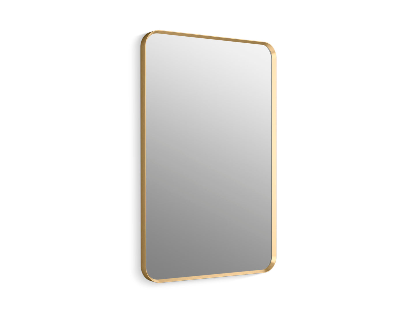 Kohler Essential 24 in. W x 36 in. H Rectangular Framed Wall Mount Bathroom Vanity Mirror in Moderne Brushed Gold