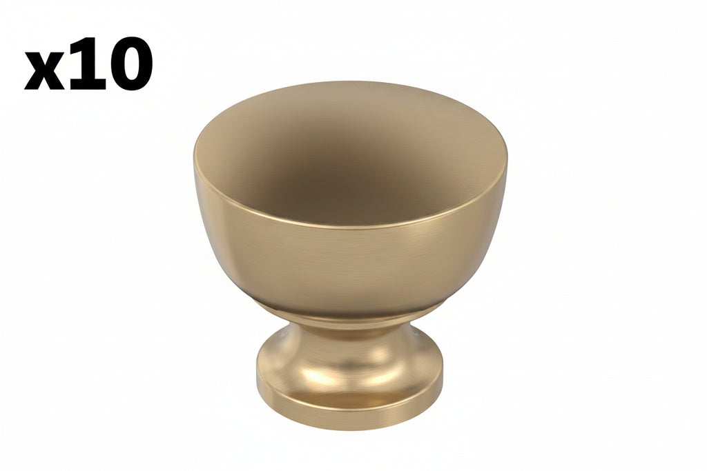 10 x Chalice 1-1/4 in. Classic Champagne Bronze Round Cabinet Knob