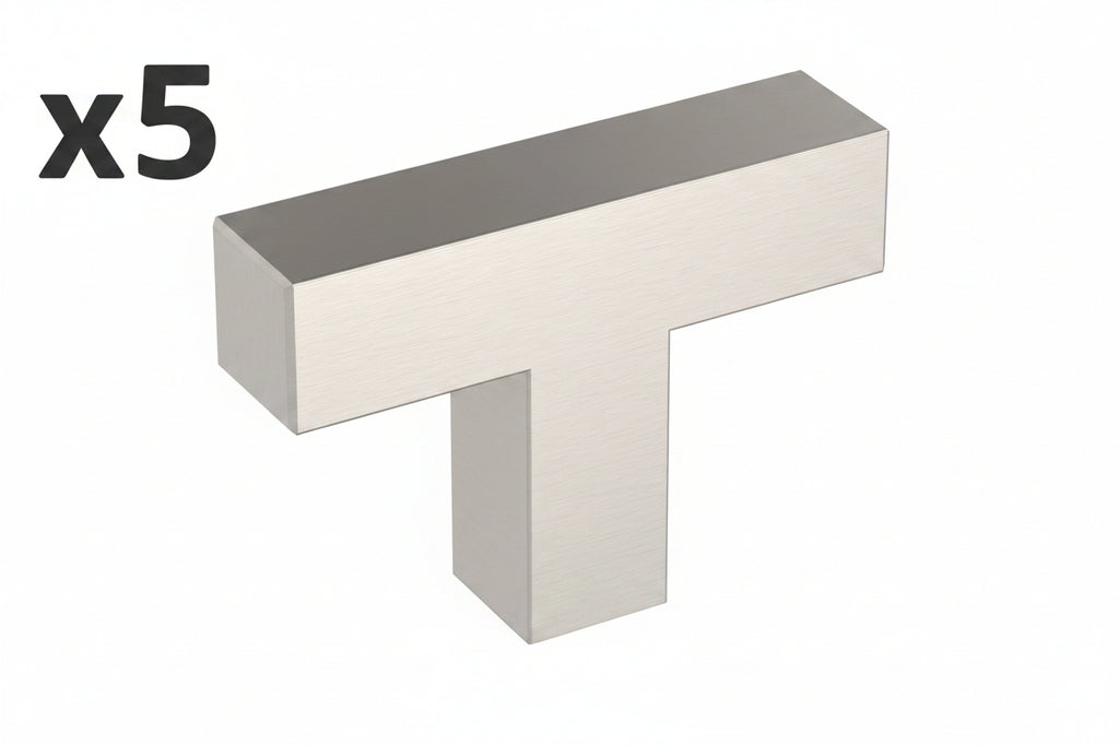 5 x Intersect 1-15/16 in. Modern Satin Nickel Bar Cabinet Knob