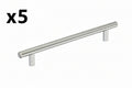 5 x Amerock Bar Pulls Hollow 7-9/16 in. Modern Stainless Steel Bar Cabinet Pull