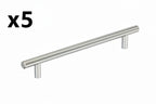 5 x Amerock Bar Pulls Hollow 7-9/16 in. Modern Stainless Steel Bar Cabinet Pull