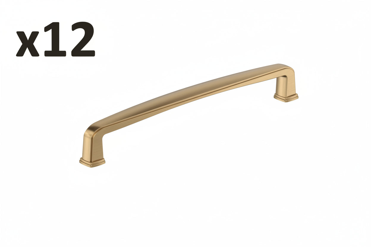 12 x Miseno MCPTP3631 Guynn 6-5/16 Inch Center to Center Handle Cabinet Pull - Champagne Bronze