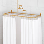 Signature Hardware 482884 60" x 27" Rectangle Brass Shower Rod
