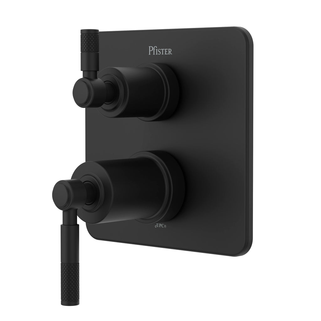 Pfister R89-SHLS Hillstone Pressure Balanced Valve Trim Only with Double Lever Handle and Integrated Diverter - Less