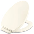 KOHLER K-26801-96 Impro ReadyLatch Quiet Close Elongated Toilet Seat, Grip-Tight Bumpers, New Home Essentials, Slam Prevention, Biscuit