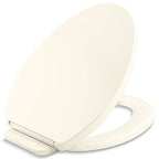 KOHLER K-26801-96 Impro ReadyLatch Quiet Close Elongated Toilet Seat, Grip-Tight Bumpers, New Home Essentials, Slam Prevention, Biscuit