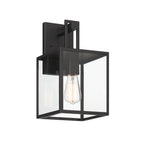 DESIGNERS FOUNTAIN Preston Outdoor Light Fixture, 14.75 Inch Exterior Wall Lantern Sconce Front Door, Patio and Porch, Matte Black, D297M-8EW-MB