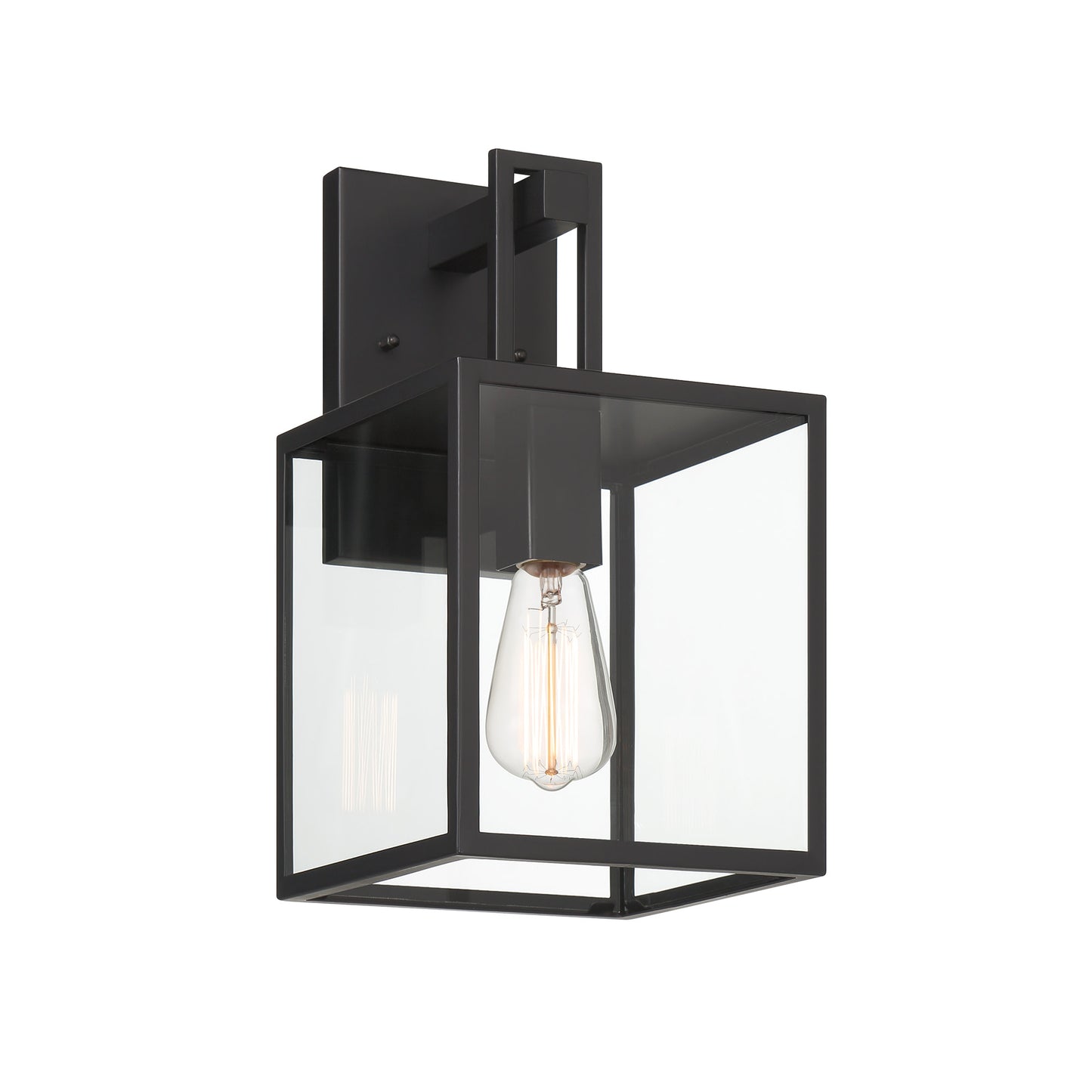 DESIGNERS FOUNTAIN Preston Outdoor Light Fixture, 14.75 Inch Exterior Wall Lantern Sconce Front Door, Patio and Porch, Matte Black, D297M-8EW-MB