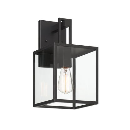 DESIGNERS FOUNTAIN Preston Outdoor Light Fixture, 14.75 Inch Exterior Wall Lantern Sconce Front Door, Patio and Porch, Matte Black, D297M-8EW-MB