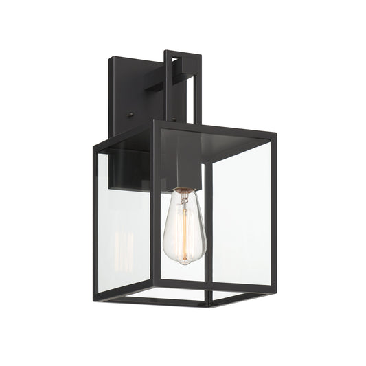 DESIGNERS FOUNTAIN Preston Outdoor Light Fixture, 14.75 Inch Exterior Wall Lantern Sconce Front Door, Patio and Porch, Matte Black, D297M-8EW-MB