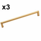 3 x Alno ALTA-MODA-A2804-8 Alta Moda 8" Center to Center Modern Smooth Round Cabinet Handle / Drawer Pull Champagne